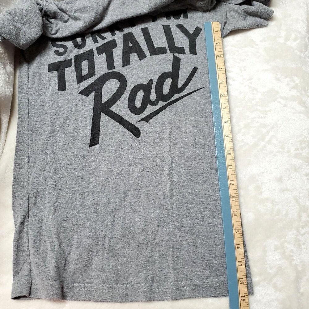 "Sorry I'm Totally Rad" Graphic T-Shirt XS American Apparel Gray Blend - Picture 10 of 13